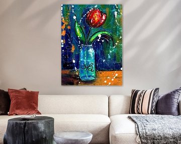 L'amour dans une bouteille en verre sur Christel De Buyser