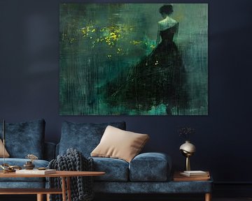 Dancing in the Solitary Night van Abstract Schilderij