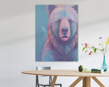 Colourful modern pastel shades portrait