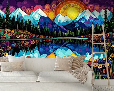 Voorbeeld van het werk in een kamer