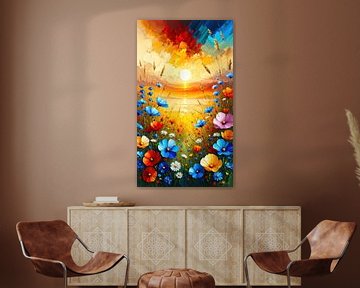 Lac de montagne dans la lumière du dernier été - Une ode pittoresque à l'éclosion, à la plénitude et à l'éphémère dans une nature idyllique sur AidasignArt