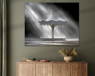 Elegant Carousel in Light and Shadow Gothic Oil Wall Art by Beeld Creaties Ed Steenhoek | Photography and Artificial Images