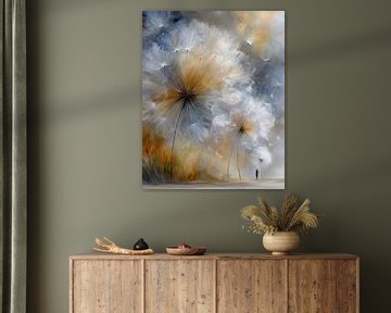Dreamlike Dandelion Meadow Fine Art Golden Hour Wall Art by Beeld Creaties Ed Steenhoek | Photography and Artificial Images