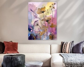 Modern schilderij:  Uitgebloeide bloemen en grassen van Studio Pieternel