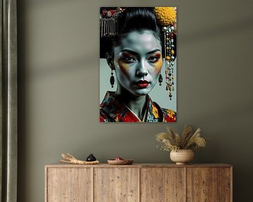 De elegantie van traditie: Japanse geisha van A.D. Digital ART