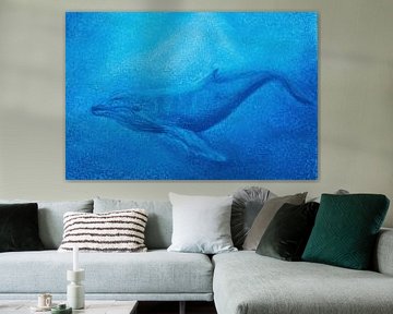 Whale in blue by Jente Bergman