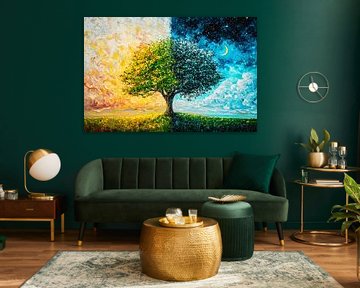 Colourful tree with contrasts by Art & Soul Creations