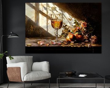 Elegantes Glas mit Blumen und Früchten von Art & Soul Creations