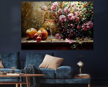 Blumenstillleben und Obstdekor von Art & Soul Creations