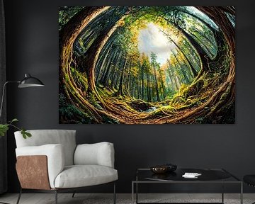 Zonlicht door het groene bos van Imperial Art House