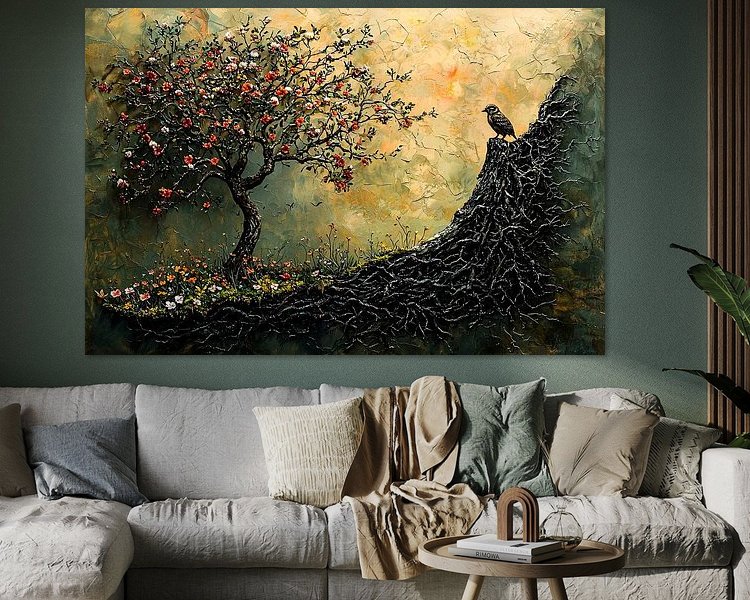 Voorbeeld van het werk in een kamer