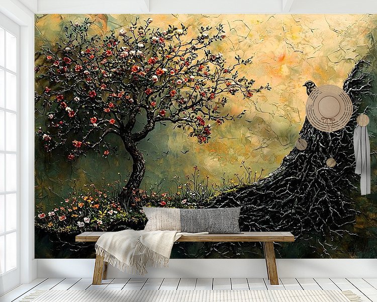 Voorbeeld van het werk in een kamer