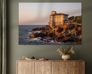 Castle on the coast with beautiful warm evening light by Bram van Broekhoven