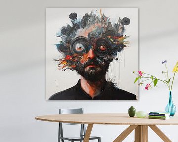 Man met vreemde ogen abstract van TheXclusive Art