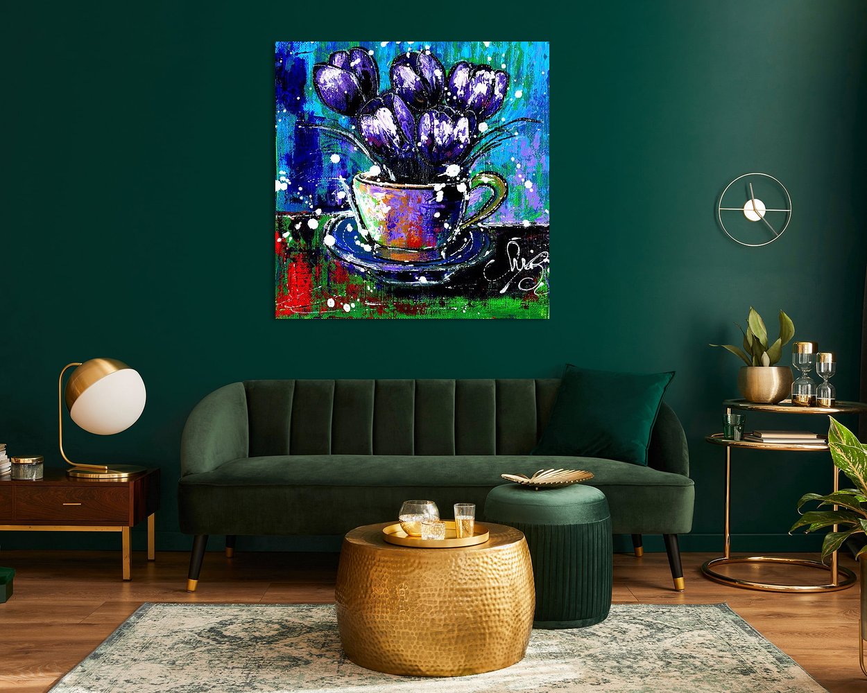 Voorbeeld van het werk in een kamer