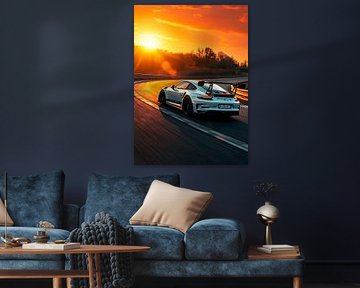 Porsche 911 GT3 RS Silberne Sonnenuntergangsstrecke von MIROKKU