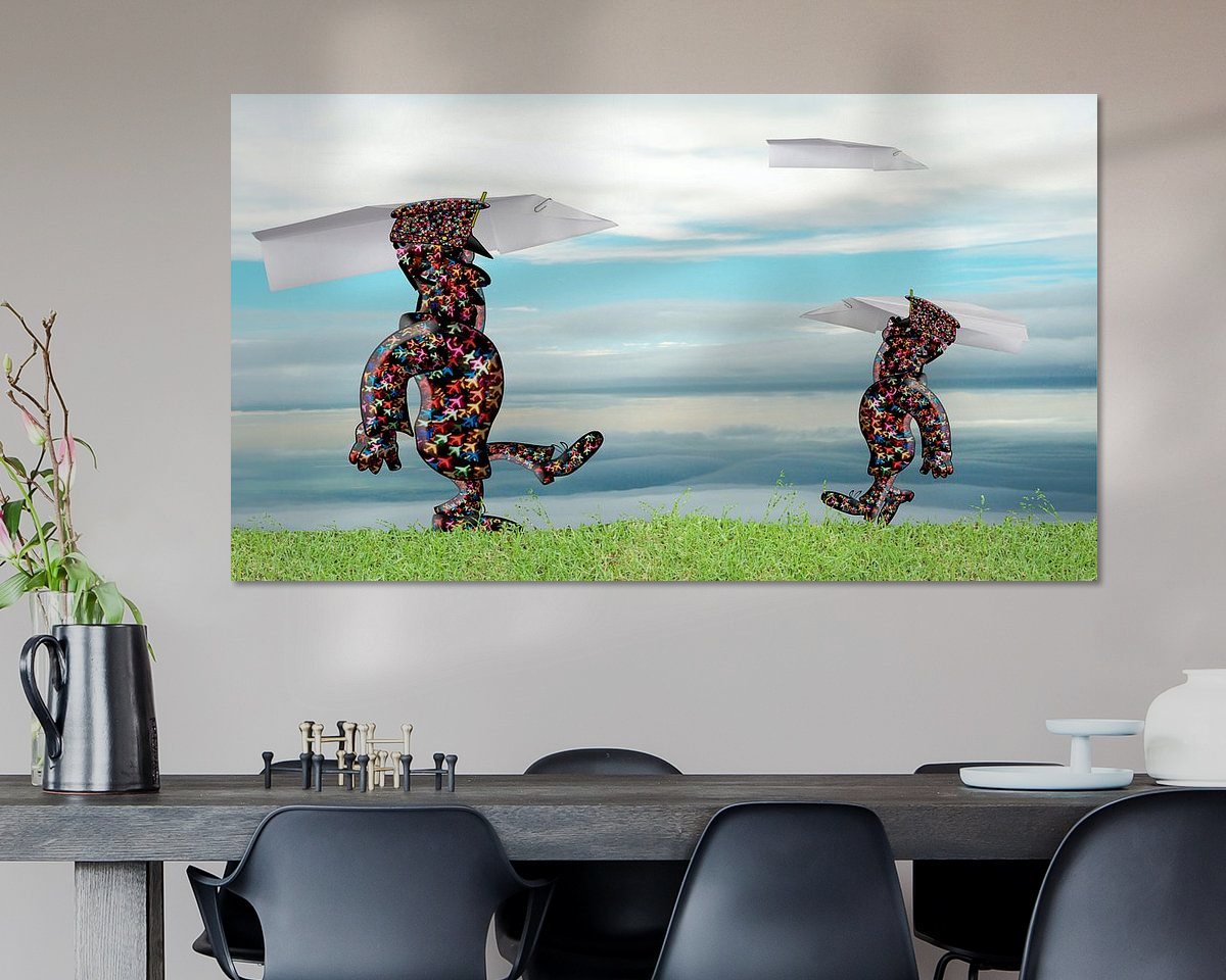 Voorbeeld van het werk in een kamer
