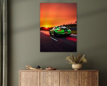 Porsche 911 GT3 RS Grün auf dem Sunset Track von MIROKKU