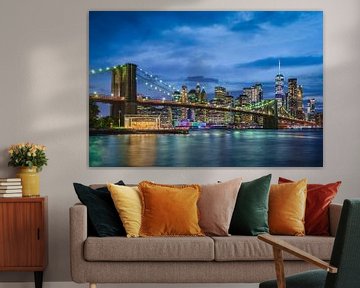 Manhattan und Brooklyn Bridge in New York, USA von Michael Abid