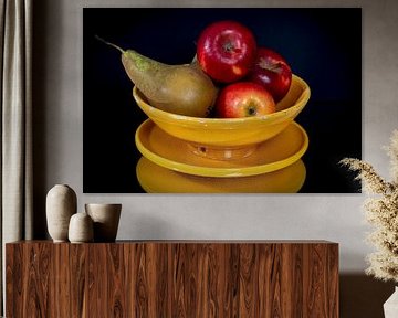 Coupe de fruits pommes et poires
