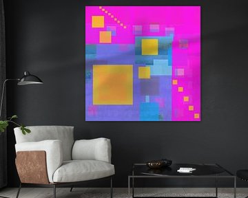 Geometry Pink Yellow Purple by Claudia Gründler