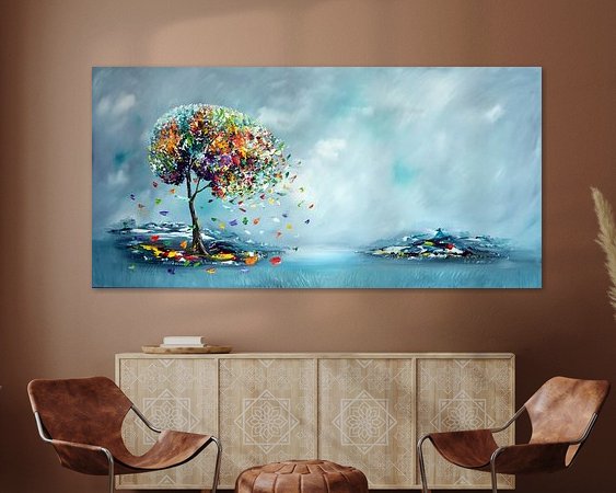 Voorbeeld van het werk in een kamer