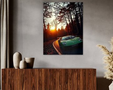 Lamborghini Murcielago Grüner Sonnenuntergang Straße