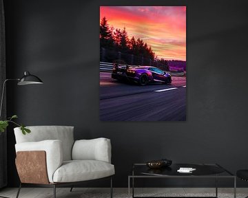 Lamborghini Aventador Lila Sonnenuntergang