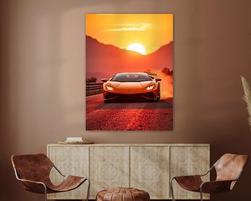 Lamborghini Aventador Roter Sonnenuntergang