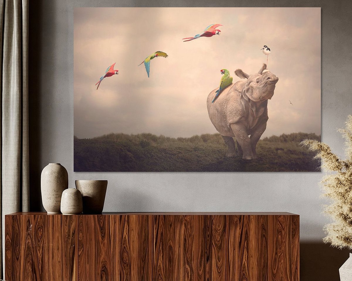 Voorbeeld van het werk in een kamer