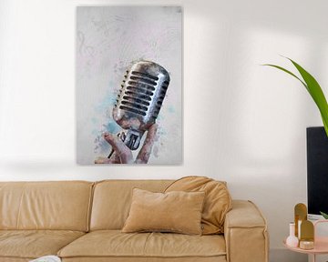 Microphone rétro sur Johan Zuijdam Digi Art