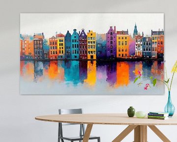 Schilderij Oude Stad Reflectie van MArt