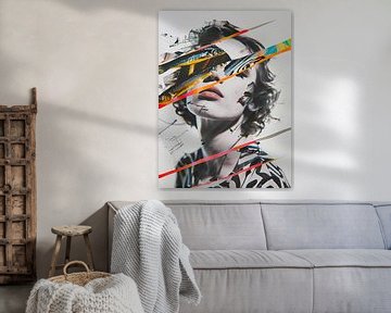 Tussen natuur en chaos: Collage abstracte vissen van haroulita