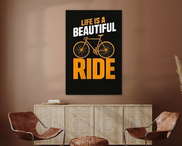 Das Leben ist eine schöne Fahrt Vintage Bicycle Graphic T-Shirt - Radfahren Enthusiast Geschenk, Distressed Bike Design, motivierende Zitat Kleidung von Artistic