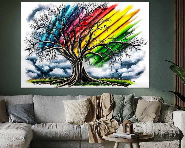 Voorbeeld van het werk in een kamer