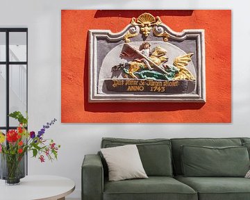 Tafel mit Wappen in der Altstadt
