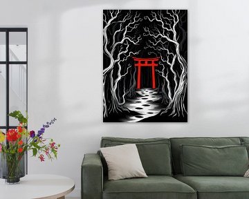 Das Karmesintor: Ein Torii-Portal zu den Flüsterwäldern von Artistic