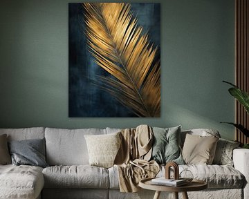 Golden Palm Glow - Art botanique de luxe avec accents dorés sur Cas Mol