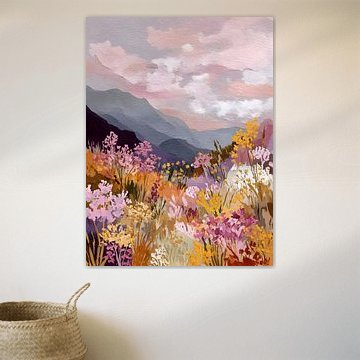 Paysage floral dans les montagnes