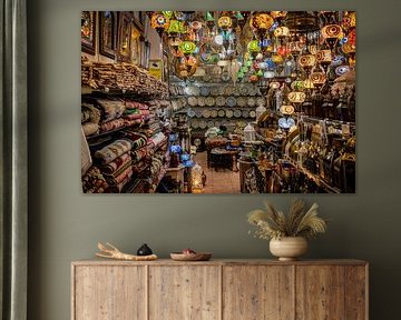 Souvenir shop with carpets and lanterns by Alexander Baumann
