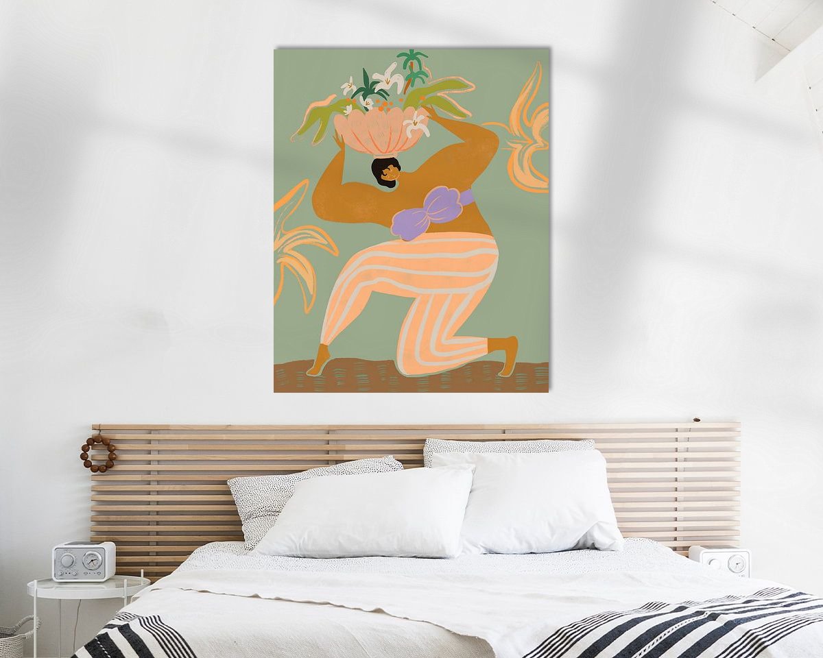 Voorbeeld van het werk in een kamer