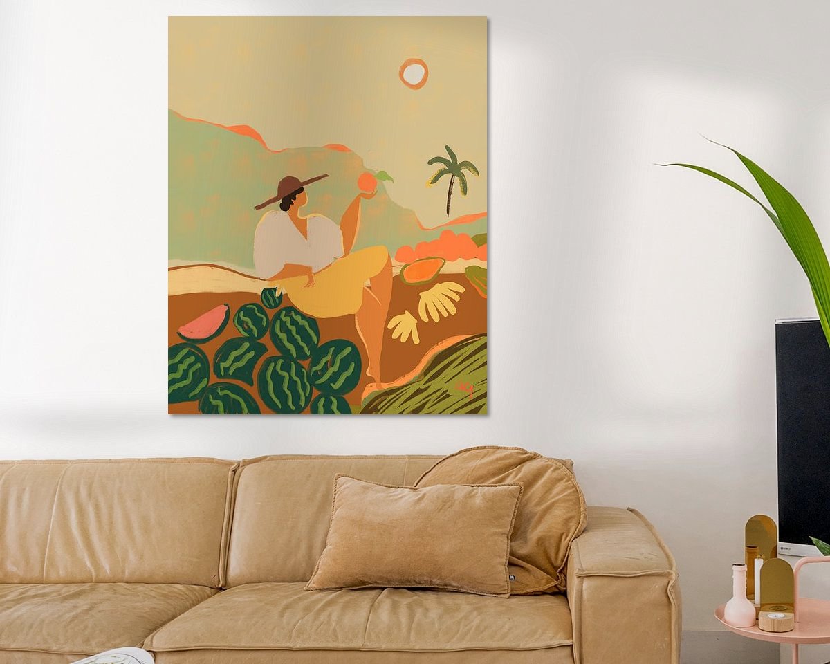 Voorbeeld van het werk in een kamer