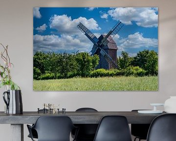 Vue du moulin à vent près de Schillingstedt en Thuringe