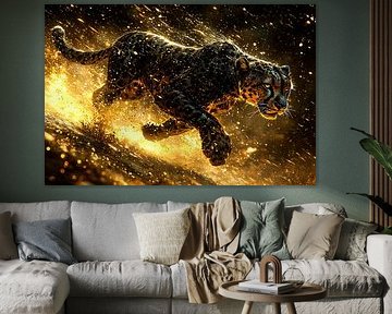 Jaguar on the move with fire by Art & Soul Creations