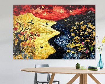 Paysage coloré avec papillons sur Art & Soul Creations