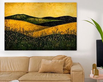 Glooiend landschap met bloemen van Imperial Art House