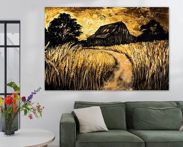 Landelijk landschap in gouden tinten van Imperial Art House