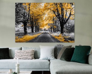 Herfstpad met geel en zwart van Imperial Art House