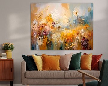 Modern style summer flower field