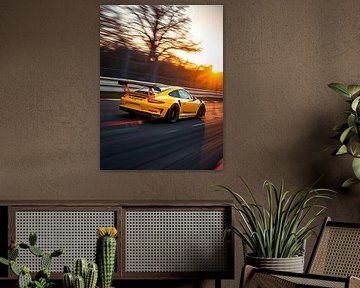 Porsche 911 GT3 RS Gelb Racing Sunset 2 von MIROKKU